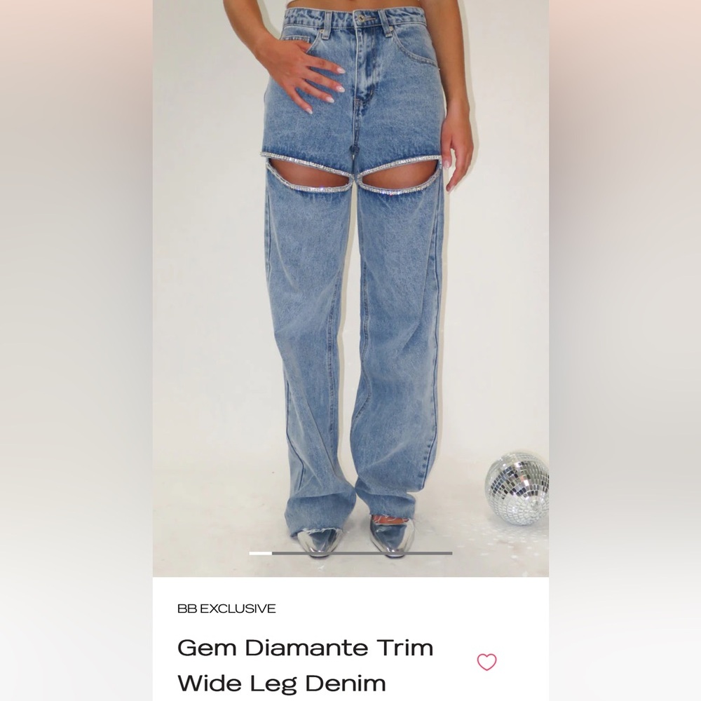 Beginning boutique Taylor Swift inspired rhinestone wide leg jean